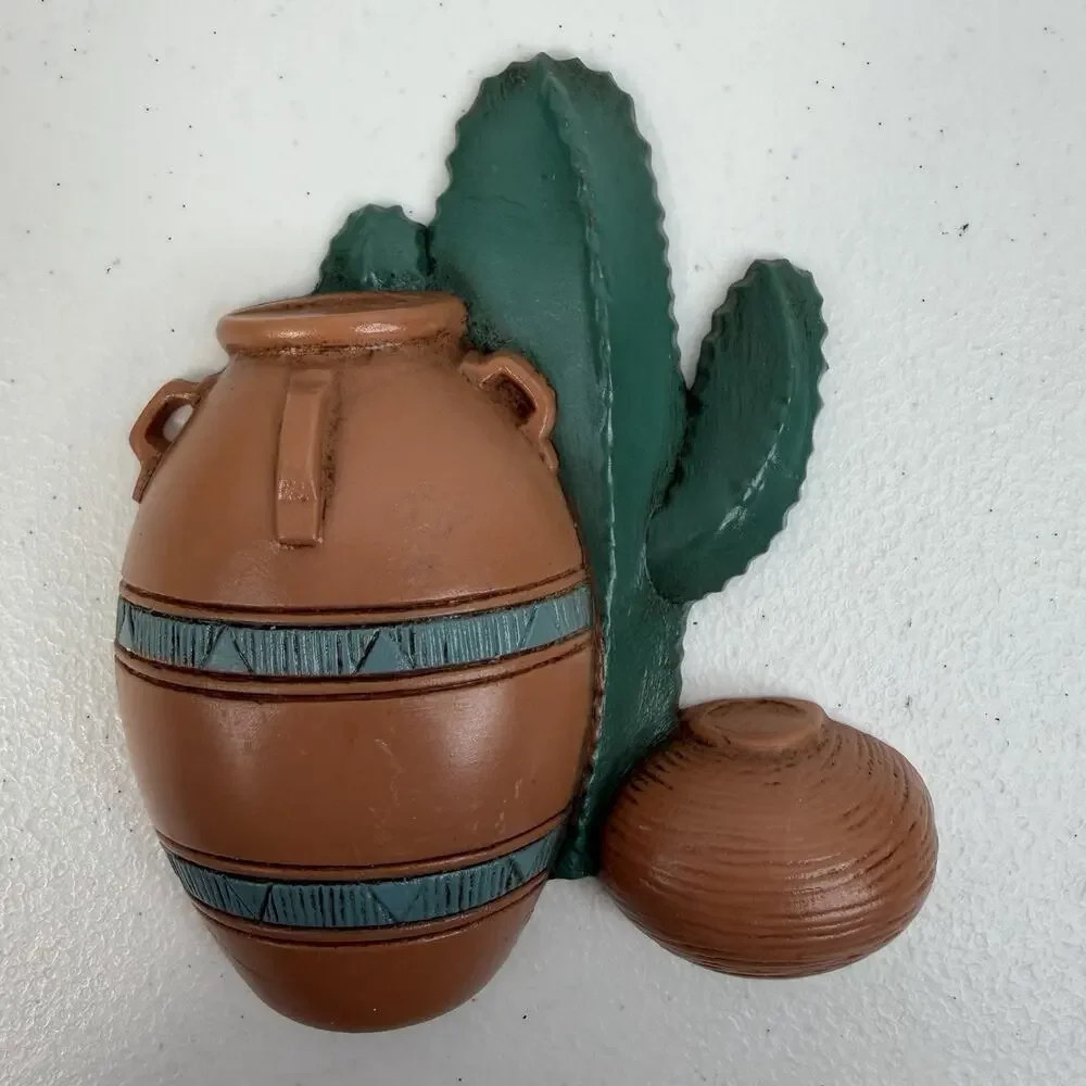 Lot of 3 Burwood Southwest Style‎ Wall Hangings Cactus Cacti #3139 Home Decor